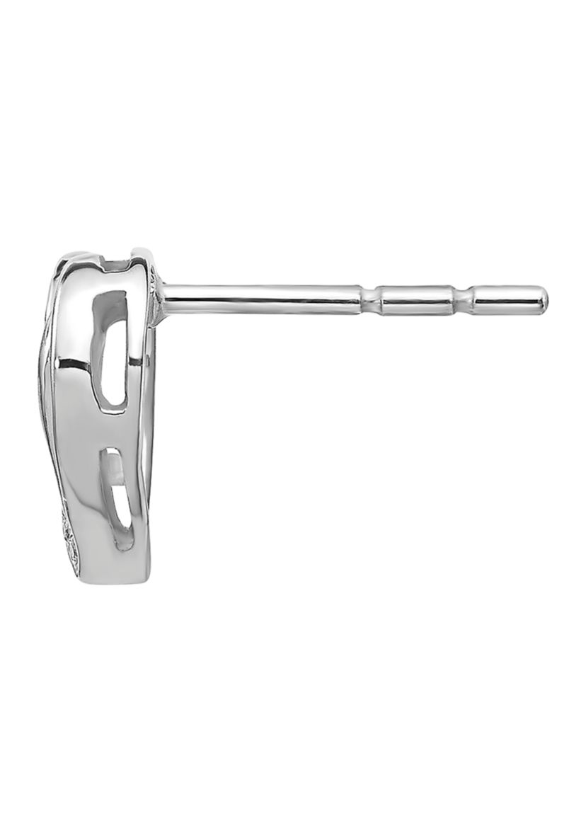 1/3 ct. t.w. Diamond Heart Post Earrings in 14K White Gold