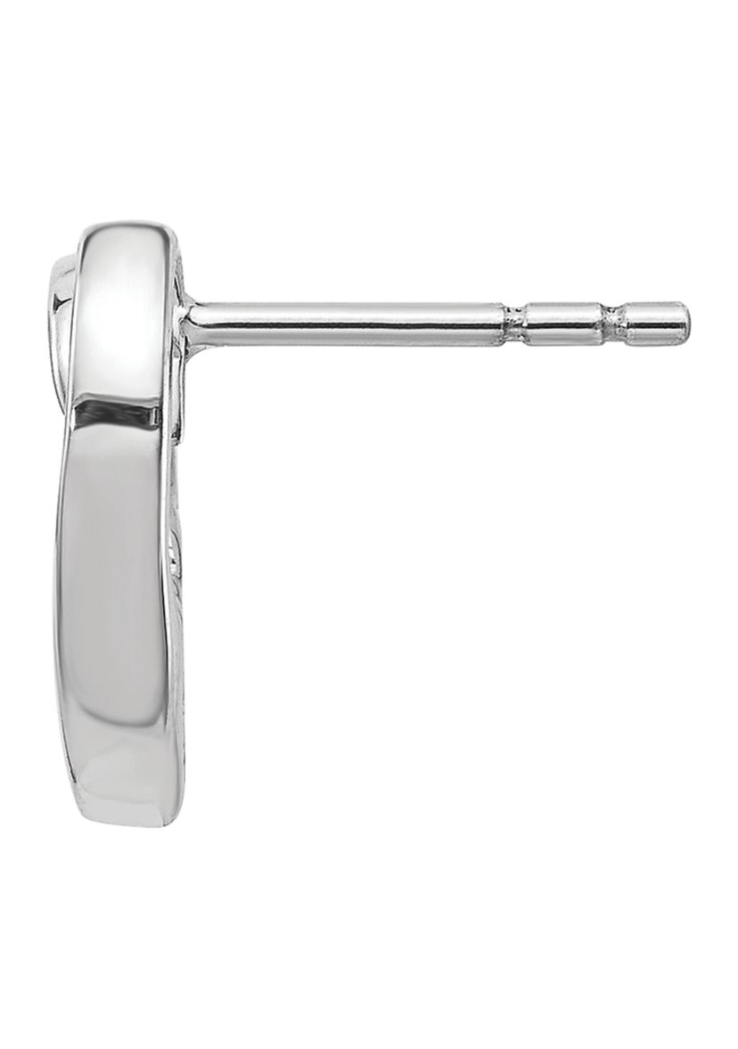 1/8 ct. t.w. Diamond Heart Post Earrings in 14K White Gold