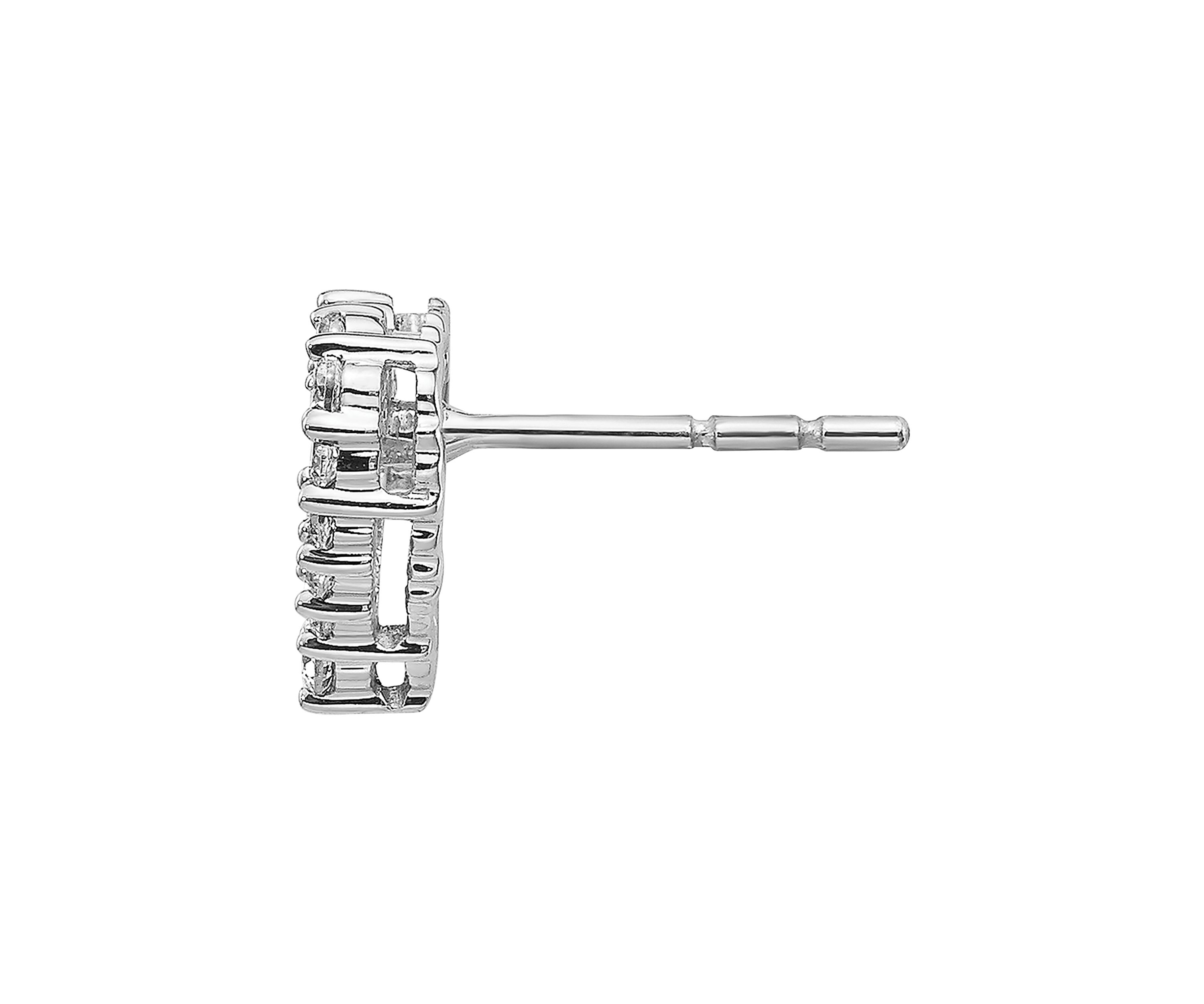 1/2 ct. t.w. Lab Grown Diamond Heart Earrings in 14K White Gold
