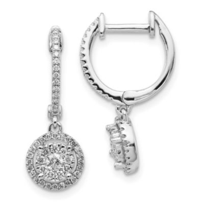 Belk & Co Lab Created 1/2 ct. t.w. Diamond Dangle Earrings in 14K White Gold