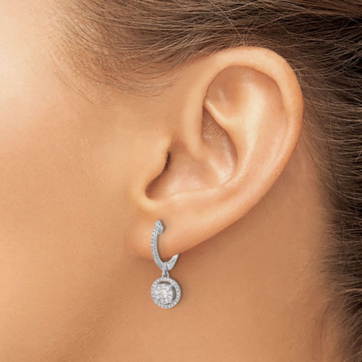 Lab Created 1/2 ct. t.w. Diamond Dangle Earrings in 14K White Gold