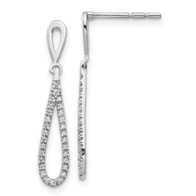 Belk & Co Lab Created 1/5 ct. t.w. Diamond Dangle Earrings in 14K White Gold