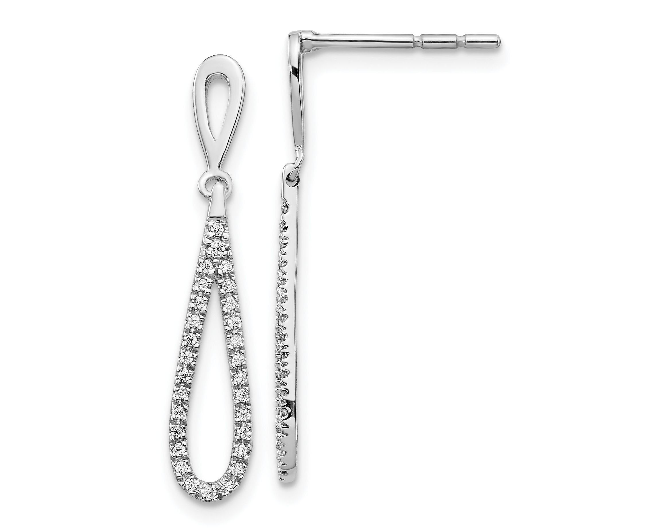 Lab Created 1/5 ct. t.w. Diamond Dangle Earrings in 14K White Gold
