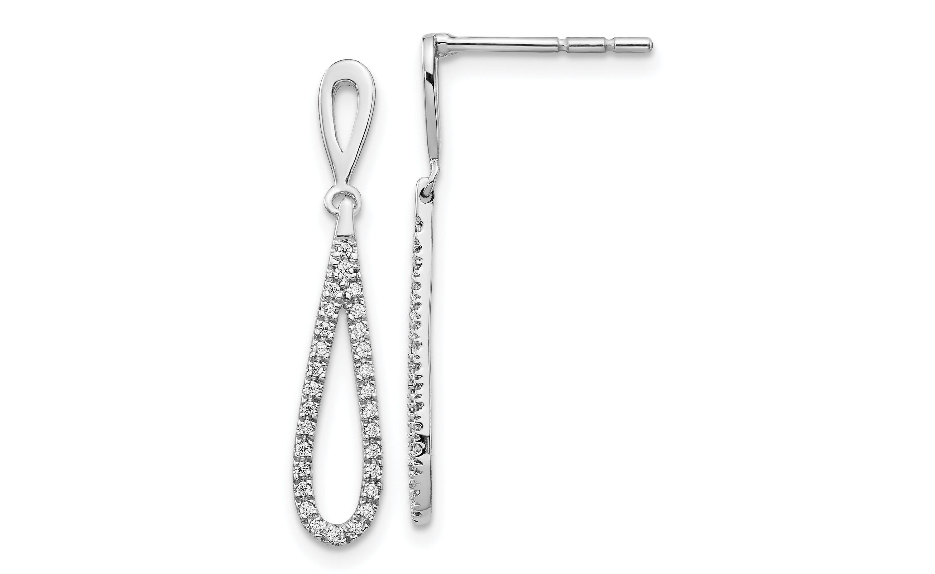 Lab Created 1/5 ct. t.w. Diamond Dangle Earrings in 14K White Gold