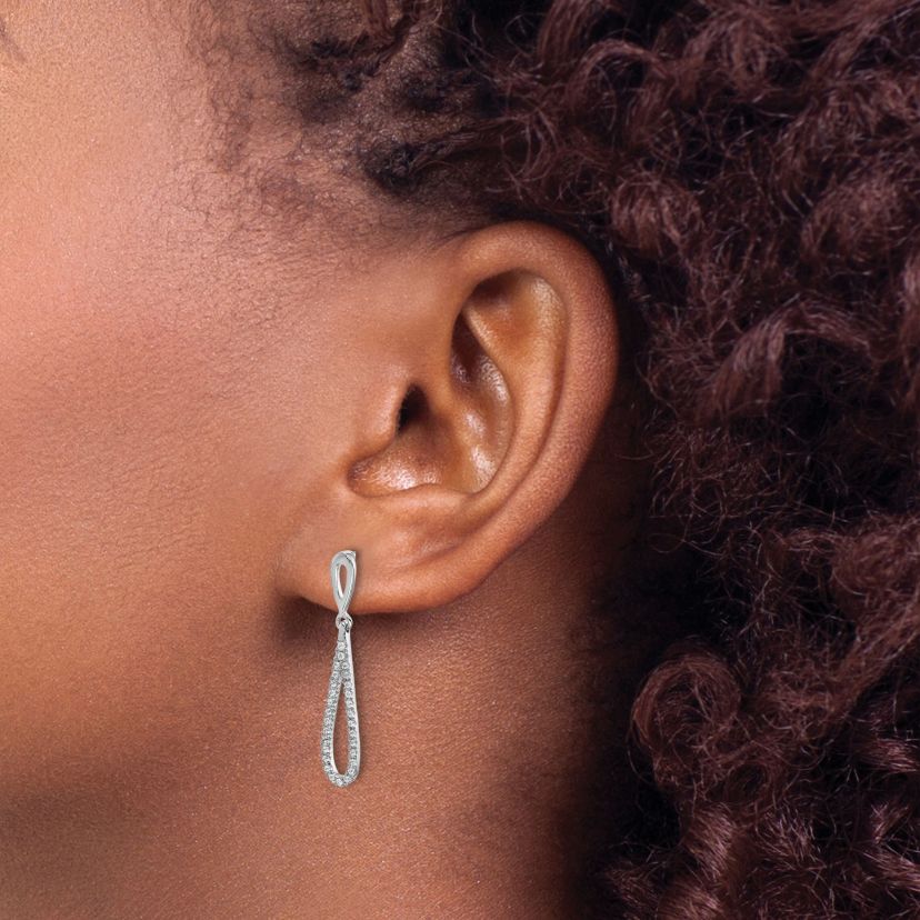 Lab Created 1/5 ct. t.w. Diamond Dangle Earrings in 14K White Gold