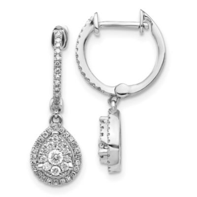 Belk & Co Lab Created 1/2 ct. t.w. Diamond Dangle Earrings in 14K White Gold
