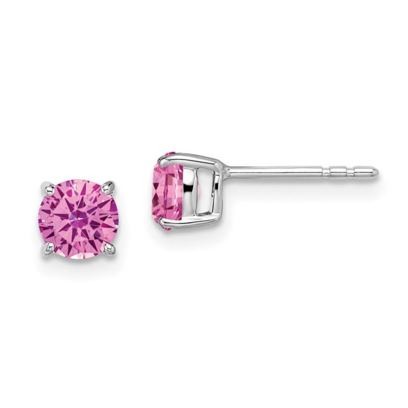 7/8 ct. t.w. Lab Created Sapphire Earrings in 14K White Gold