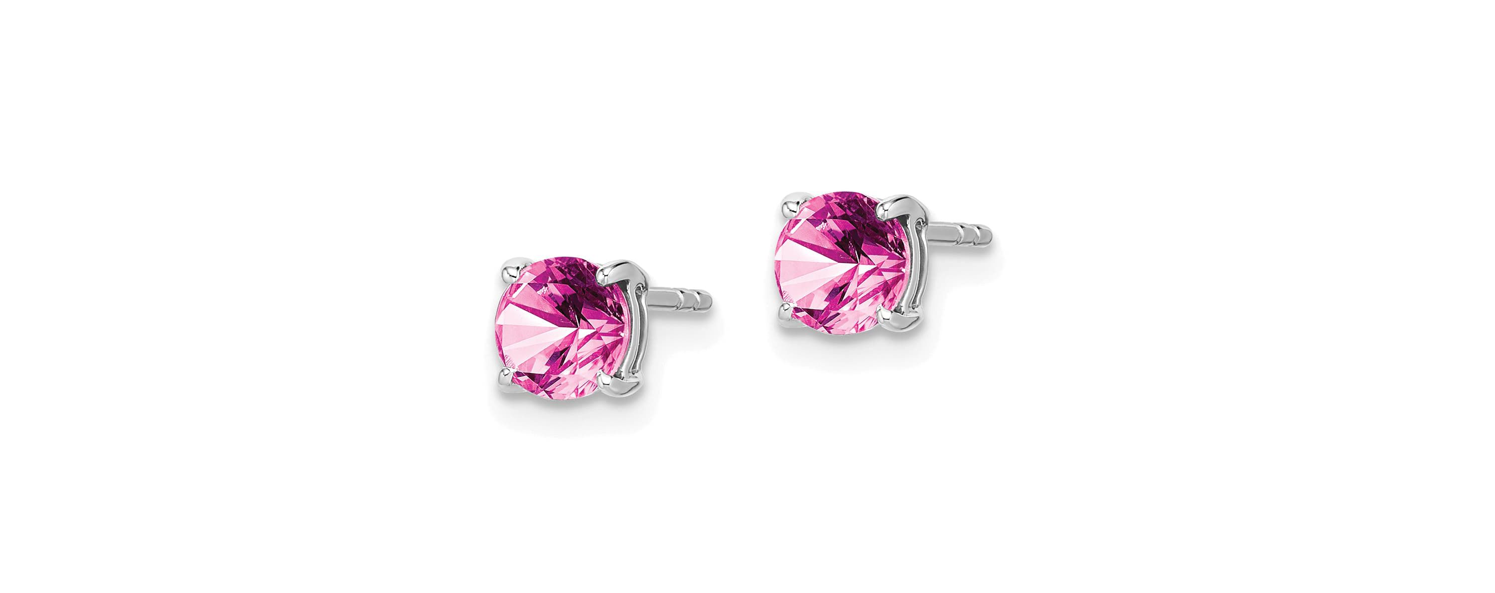 7/8 ct. t.w. Lab Created Sapphire Earrings in 14K White Gold