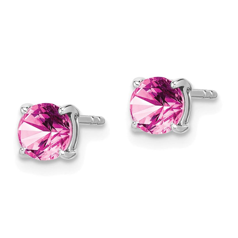 7/8 ct. t.w. Lab Created Sapphire Earrings in 14K White Gold