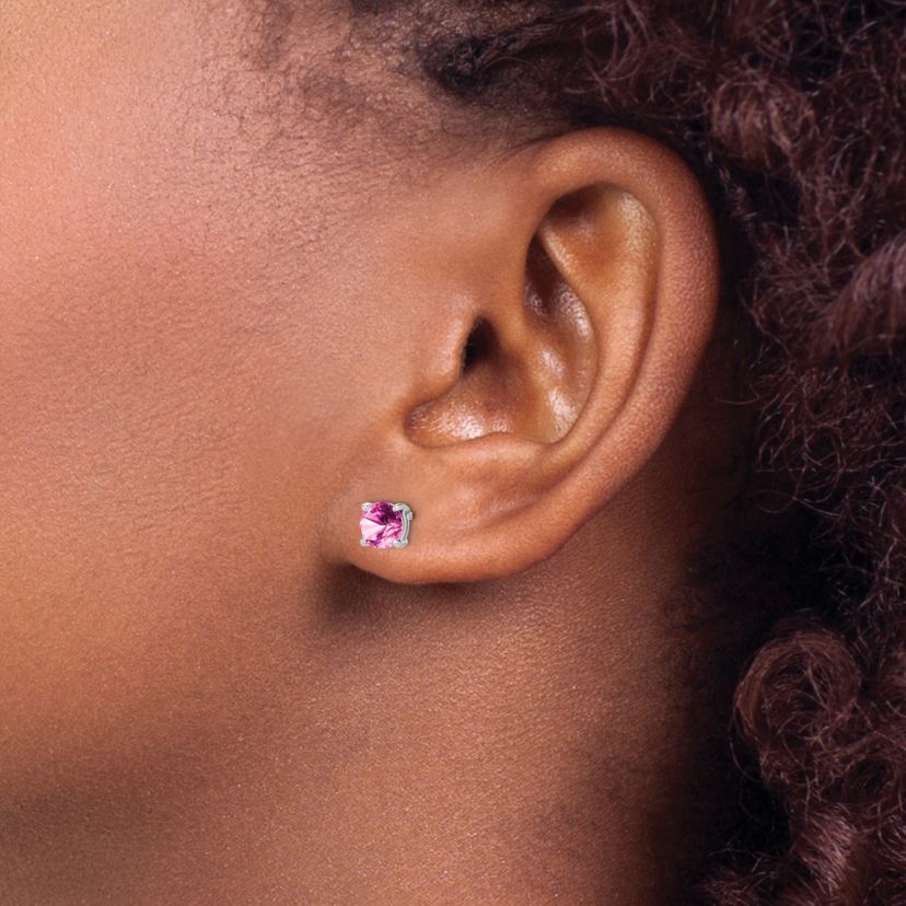 7/8 ct. t.w. Lab Created Sapphire Earrings in 14K White Gold