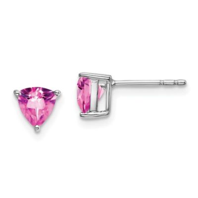 Belk & Co 1.028 ct. t.w. Lab Created Sapphire Earrings in 14K White Gold, Pink