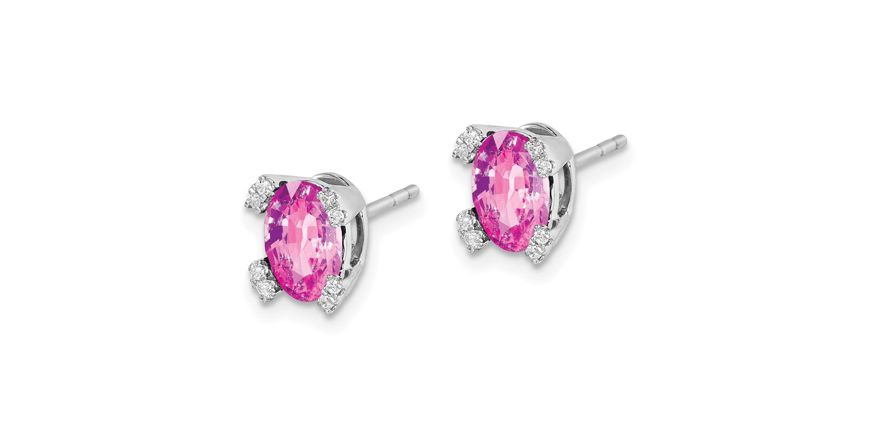 1.285 ct. t. w. Lab Created Sapphire and Diamond Accent Earrings in 14K White Gold