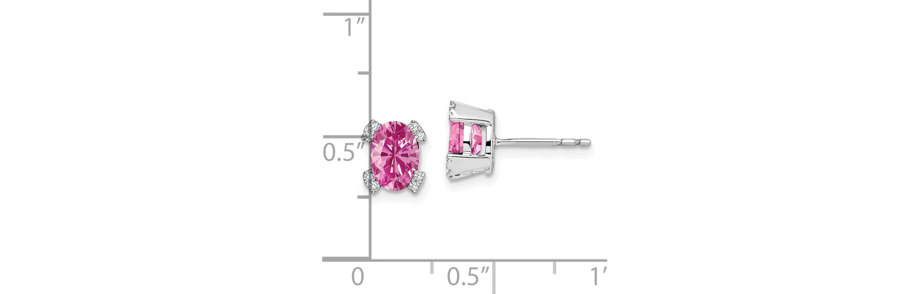 1.285 ct. t. w. Lab Created Sapphire and Diamond Accent Earrings in 14K White Gold