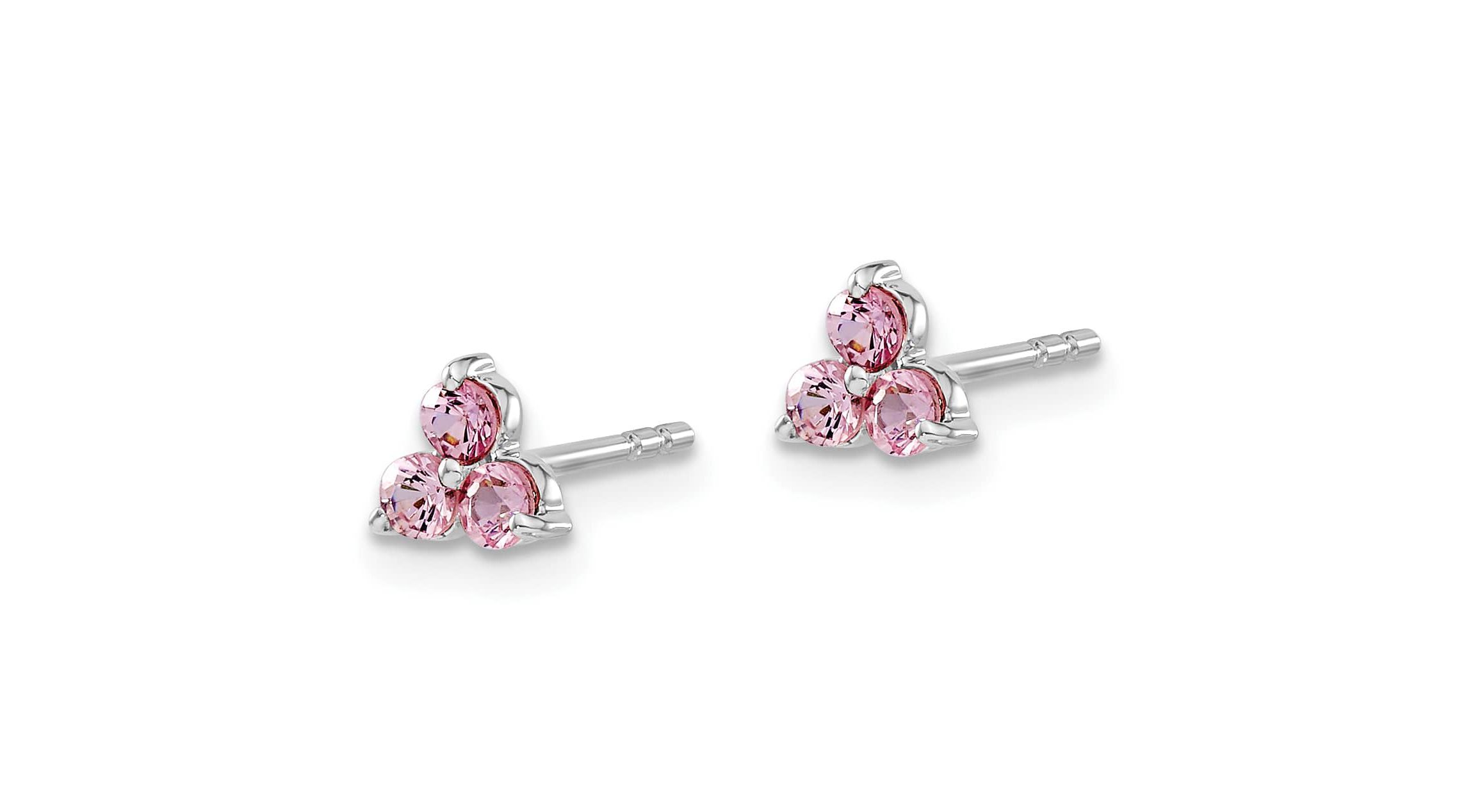 1/3 ct. t.w. Lab Created Sapphire Triangle Earrings in 14K White Gold
