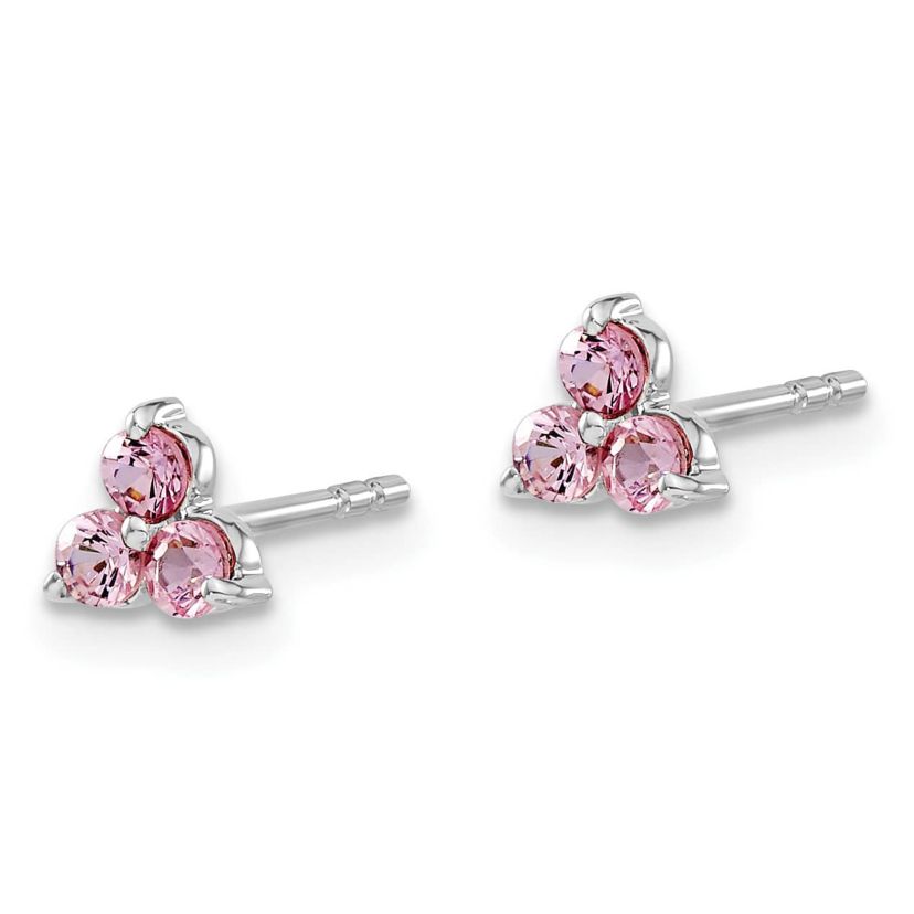 1/3 ct. t.w. Lab Created Sapphire Triangle Earrings in 14K White Gold