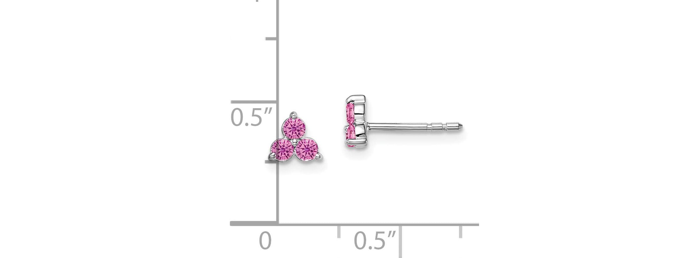 1/3 ct. t.w. Lab Created Sapphire Triangle Earrings in 14K White Gold