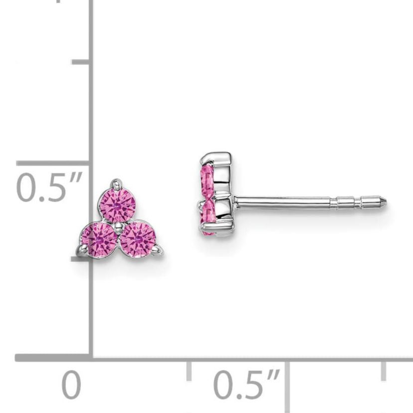 1/3 ct. t.w. Lab Created Sapphire Triangle Earrings in 14K White Gold