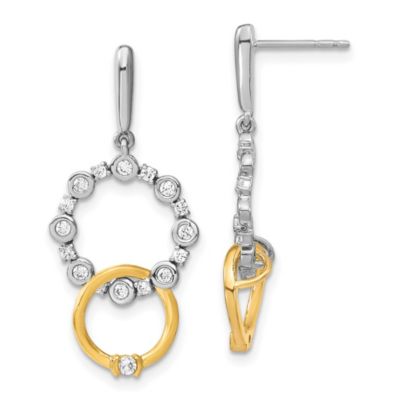 Belk & Co Lab Created 3/8 ct. t.w. Lab Grown Diamond VS/SI+ G+ Circle Drop Post Earrings in 14k Two-tone