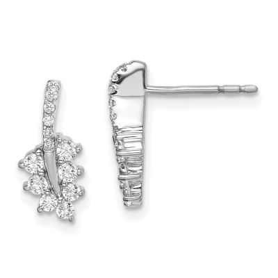 Belk & Co Lab Created 3/8 ct. t.w. Lab Grown Diamond Leaf Post Earrings in 14K White Gold