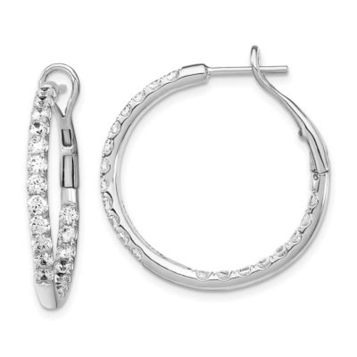 Belk & Co Lab Created 2 ct. t.w. Diamond Hoop Earrings in 14K White Gold