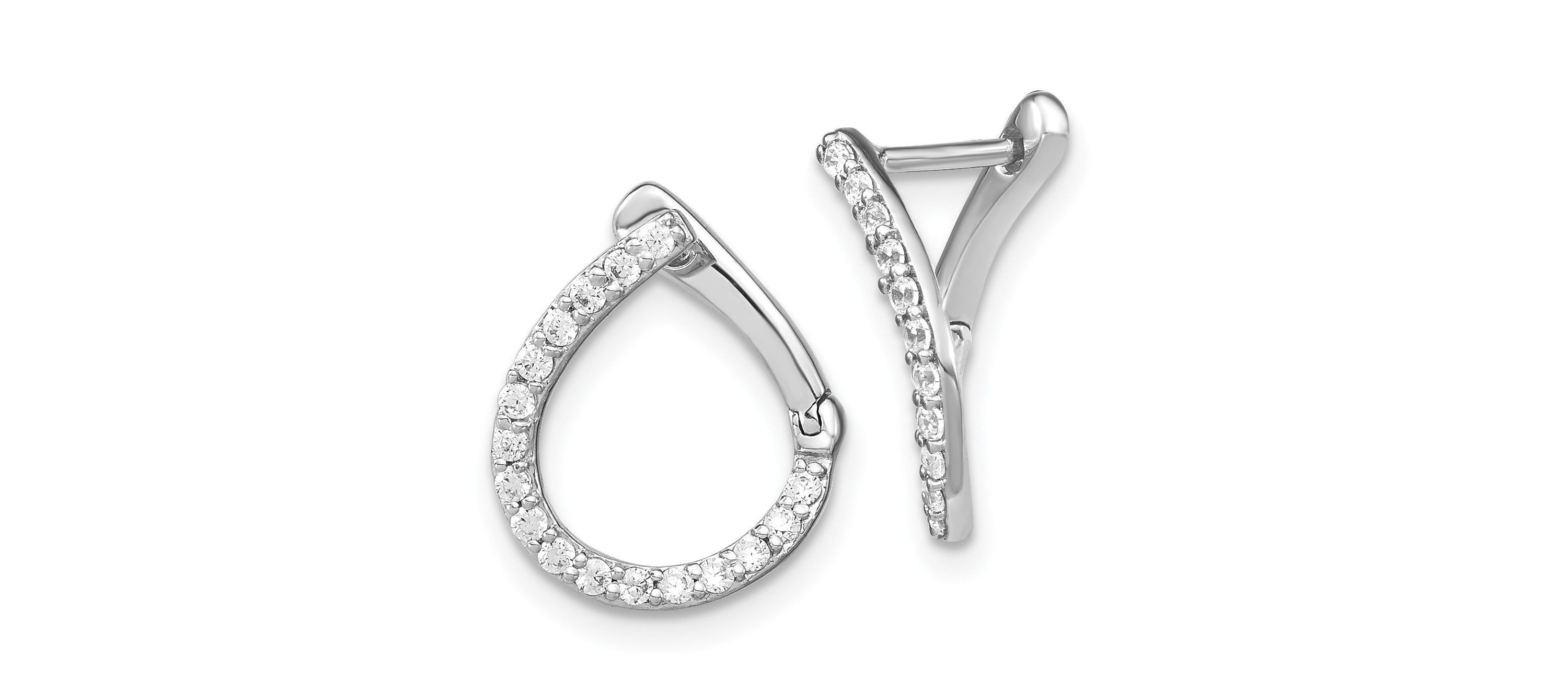 Lab Created 1/3 ct. t.w. Diamond Hoop Earrings in 14K White Gold