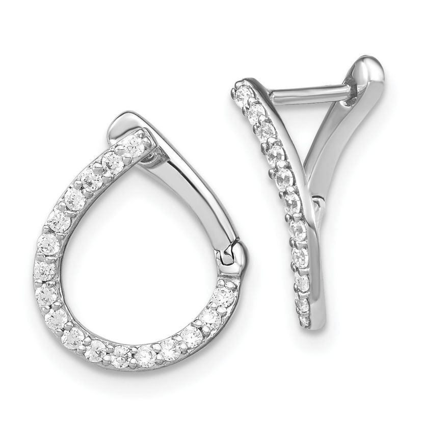 Lab Created 1/3 ct. t.w. Diamond Hoop Earrings in 14K White Gold