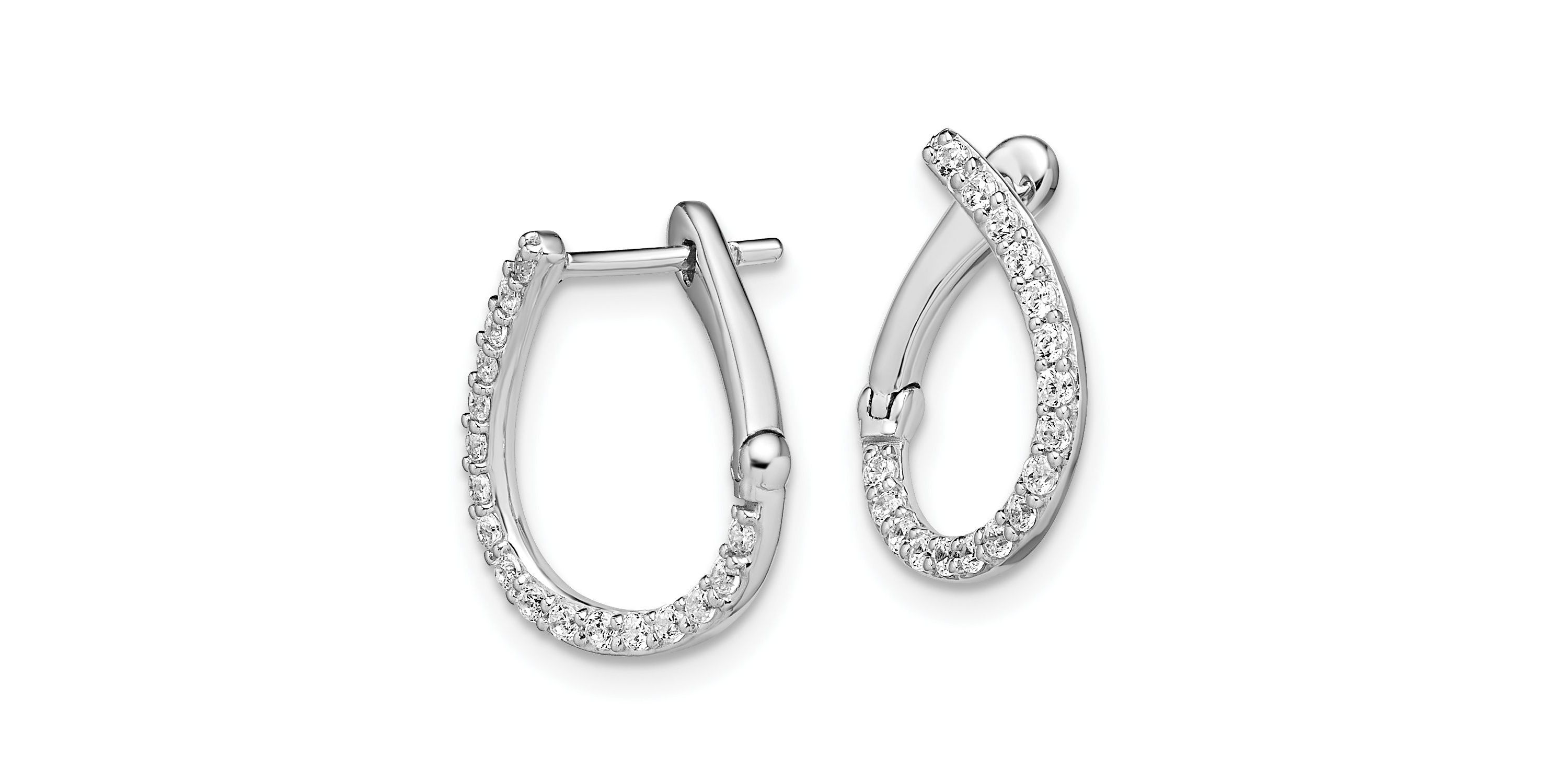 Lab Created 1/3 ct. t.w. Diamond Hoop Earrings in 14K White Gold