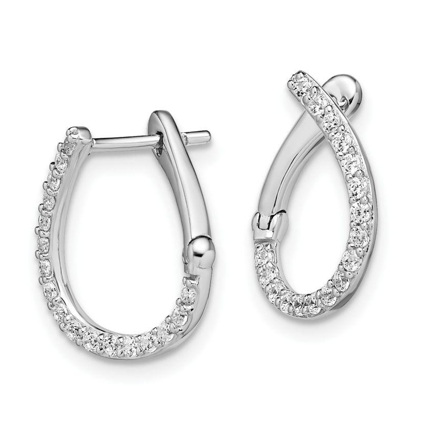 Lab Created 1/3 ct. t.w. Diamond Hoop Earrings in 14K White Gold