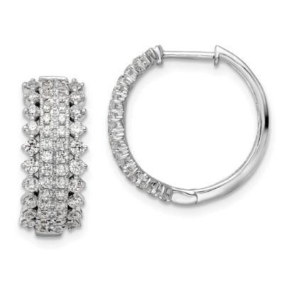 Belk & Co Lab Created 1.512 ct. t.w. Diamond Hoop Earrings in 14K White Gold