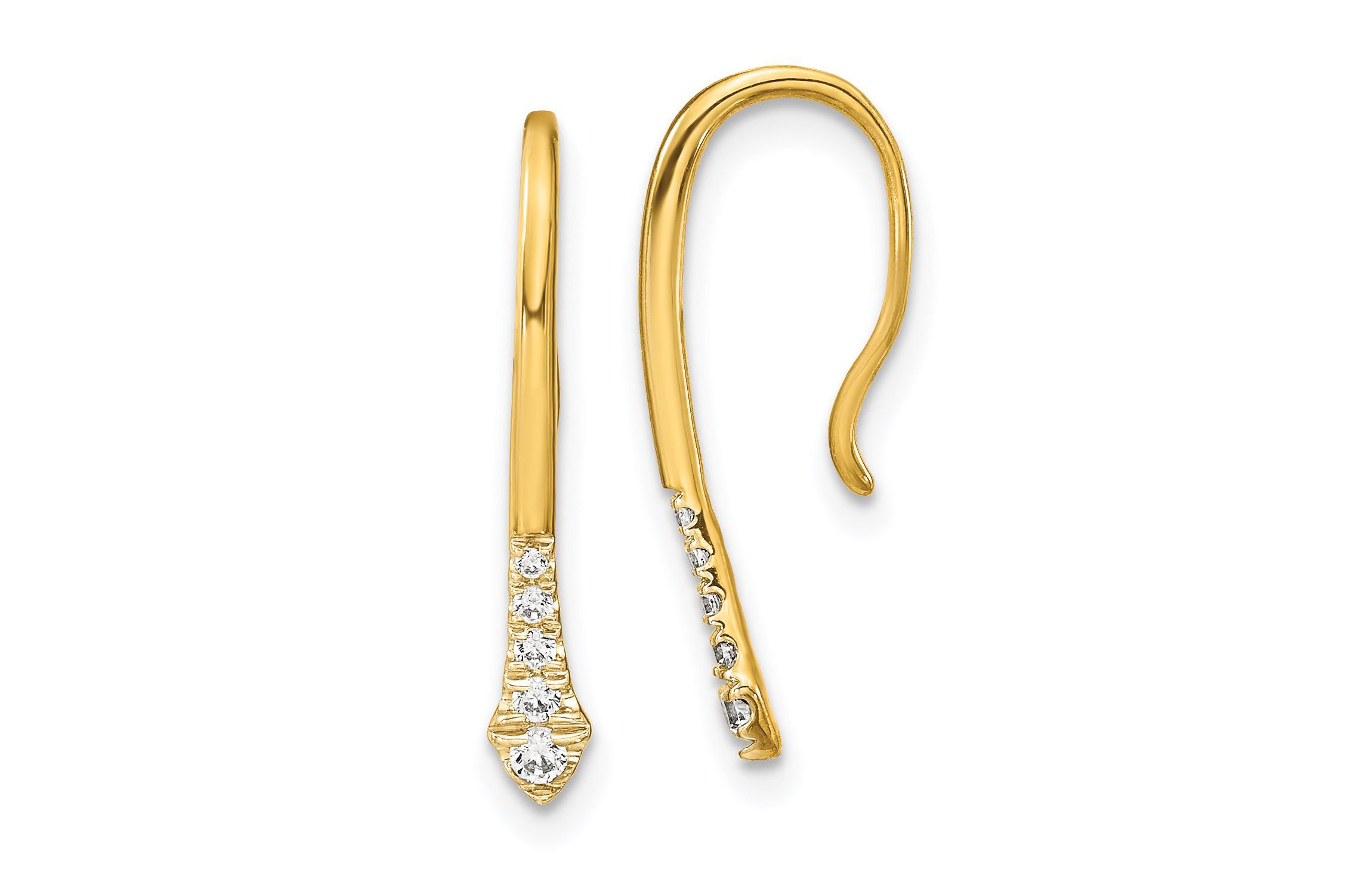 Lab Created 1/8 ct. t.w. Diamond Drop Wire Earrings in 14K Yellow Gold