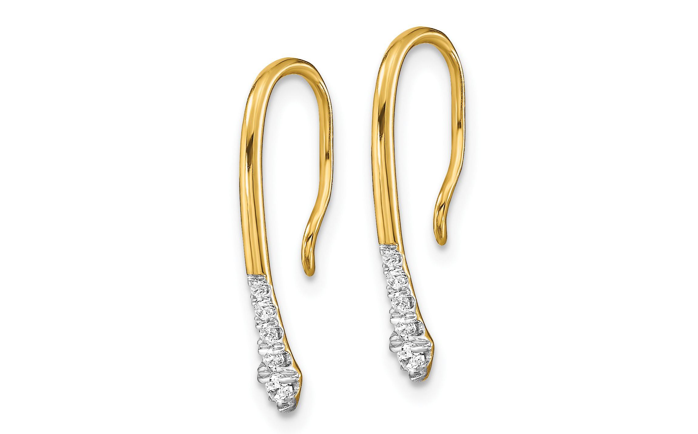Lab Created 1/8 ct. t.w. Diamond Drop Wire Earrings in 14K Yellow Gold
