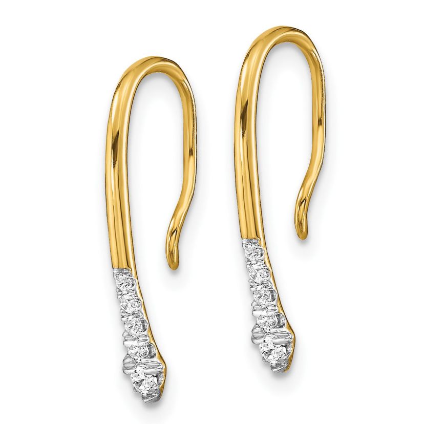 Lab Created 1/8 ct. t.w. Diamond Drop Wire Earrings in 14K Yellow Gold