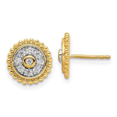 Belk & Co Lab Created 1/3 ct. t.w. Lab Grown Diamond VS/SI+ G+ Circle Post Earrings in 14k Yellow Gold