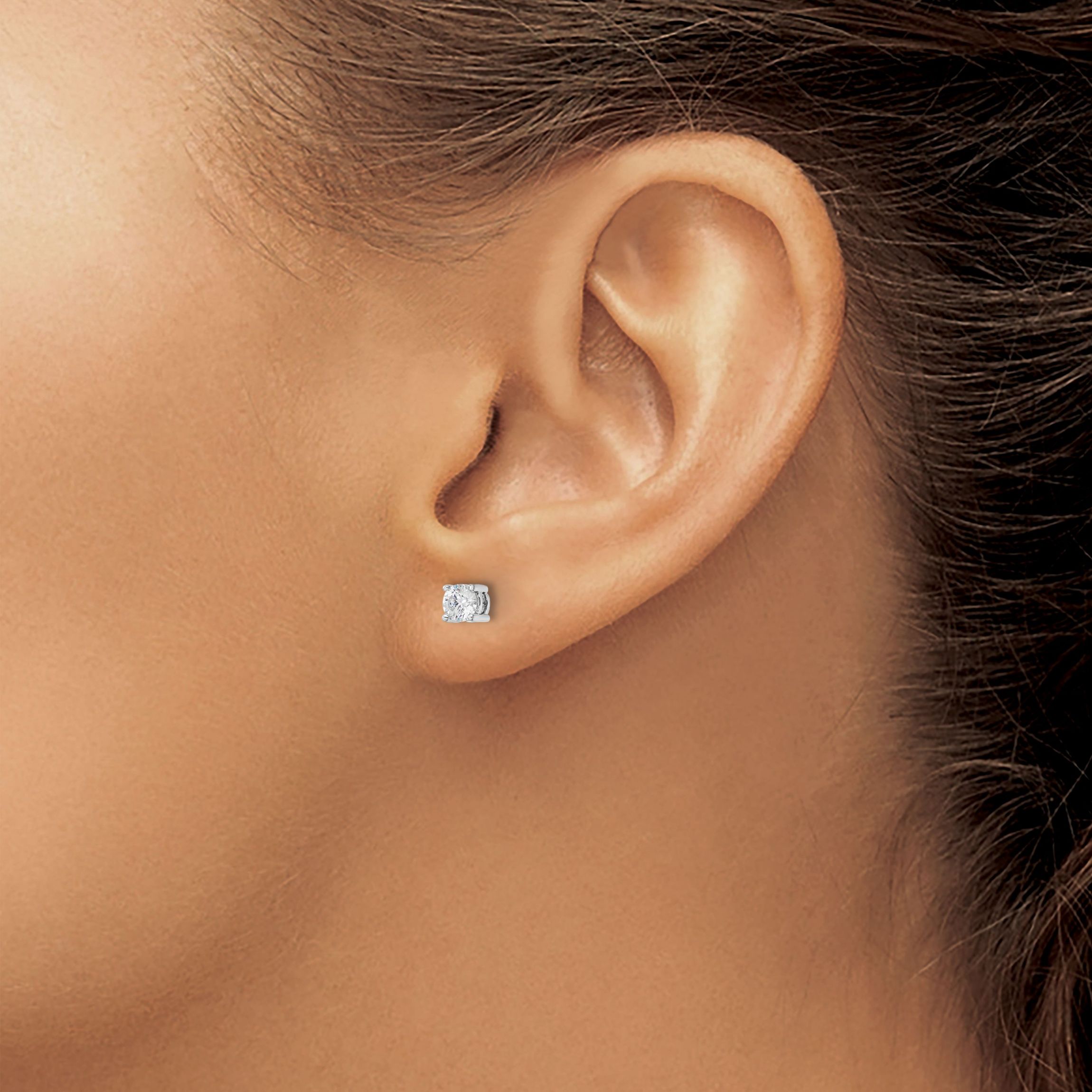 Lab Created 1/2 ct. t.w. Lab Grown Diamond Fashion Earrings in 14K White Gold