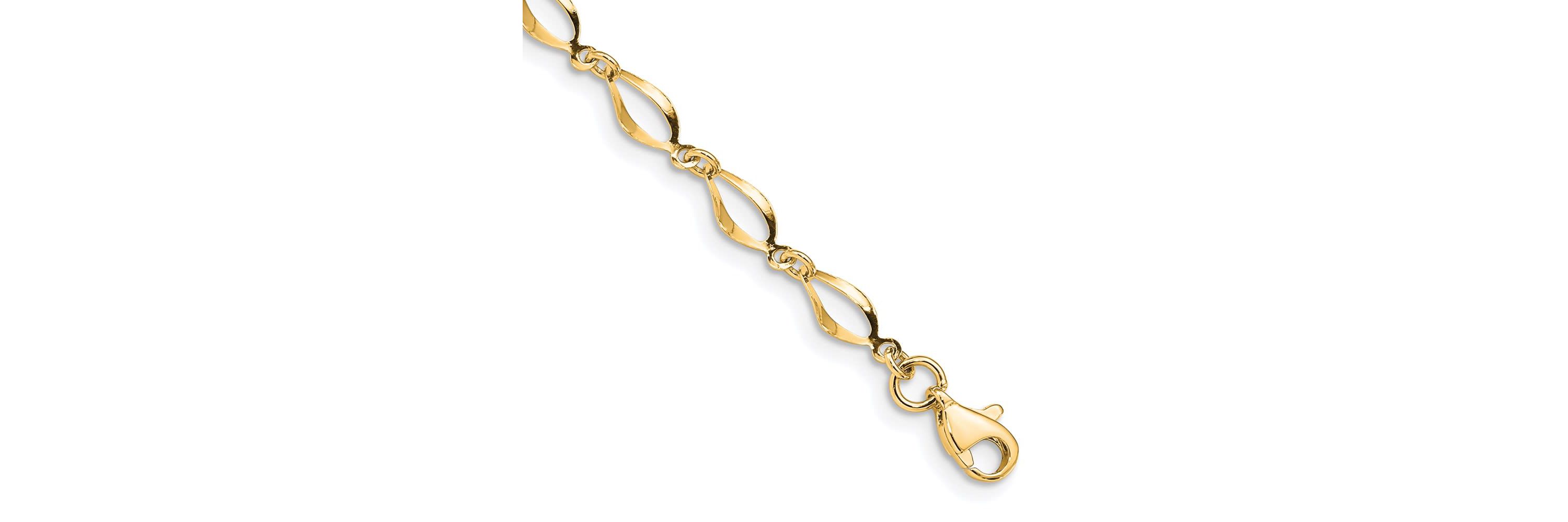 14K Yellow Gold Polished Fancy Link Bracelet