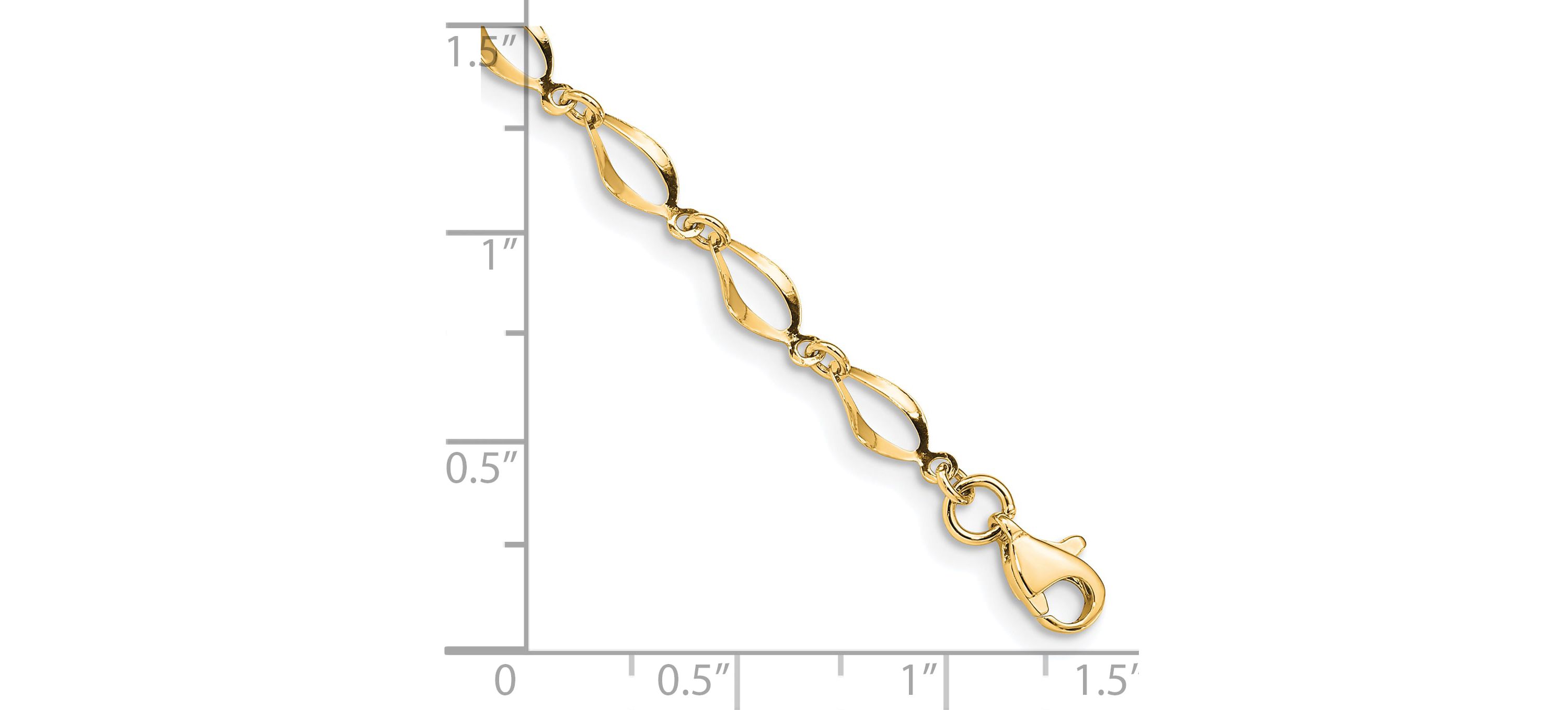 14K Yellow Gold Polished Fancy Link Bracelet