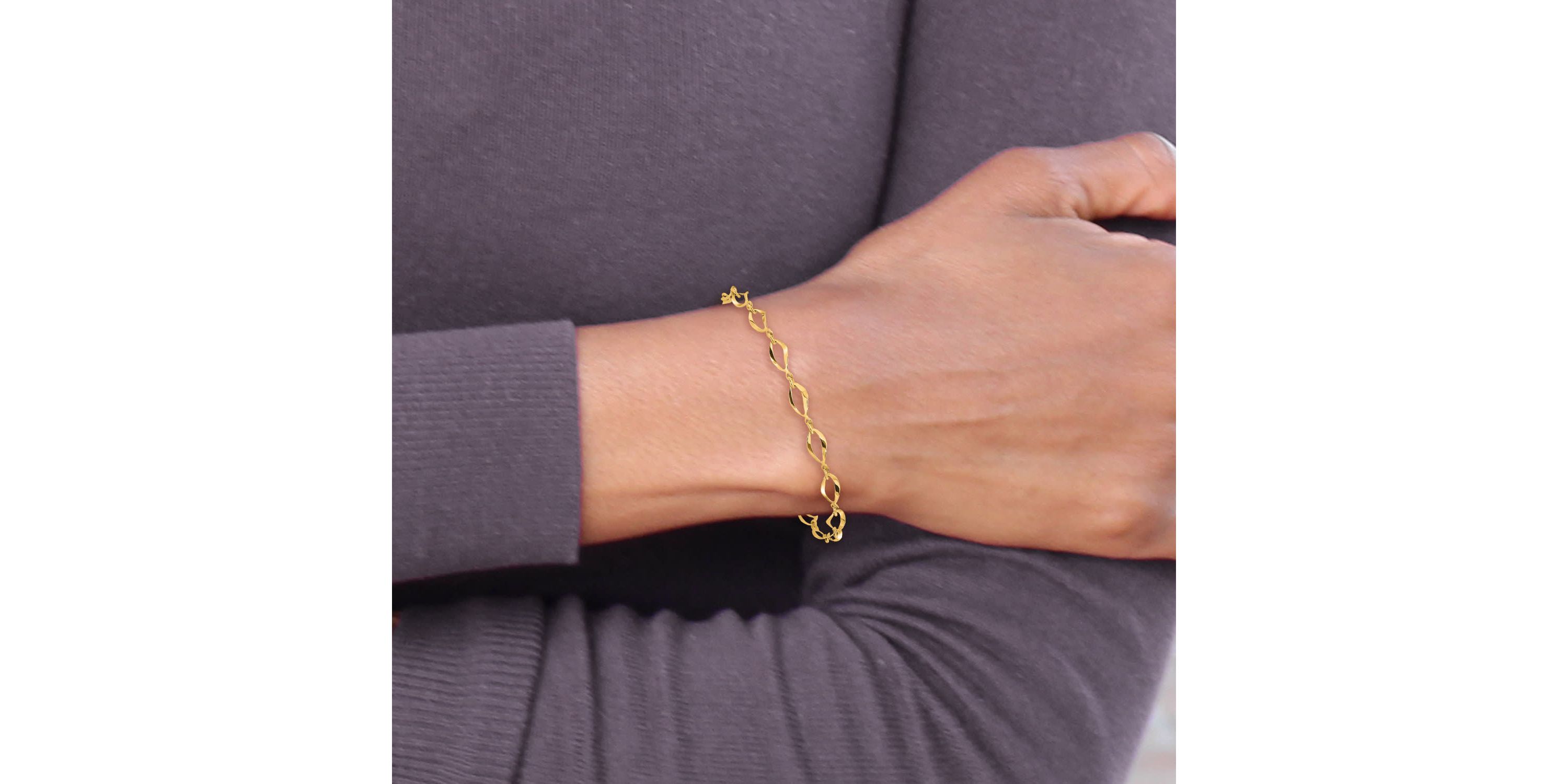 14K Yellow Gold Polished Fancy Link Bracelet