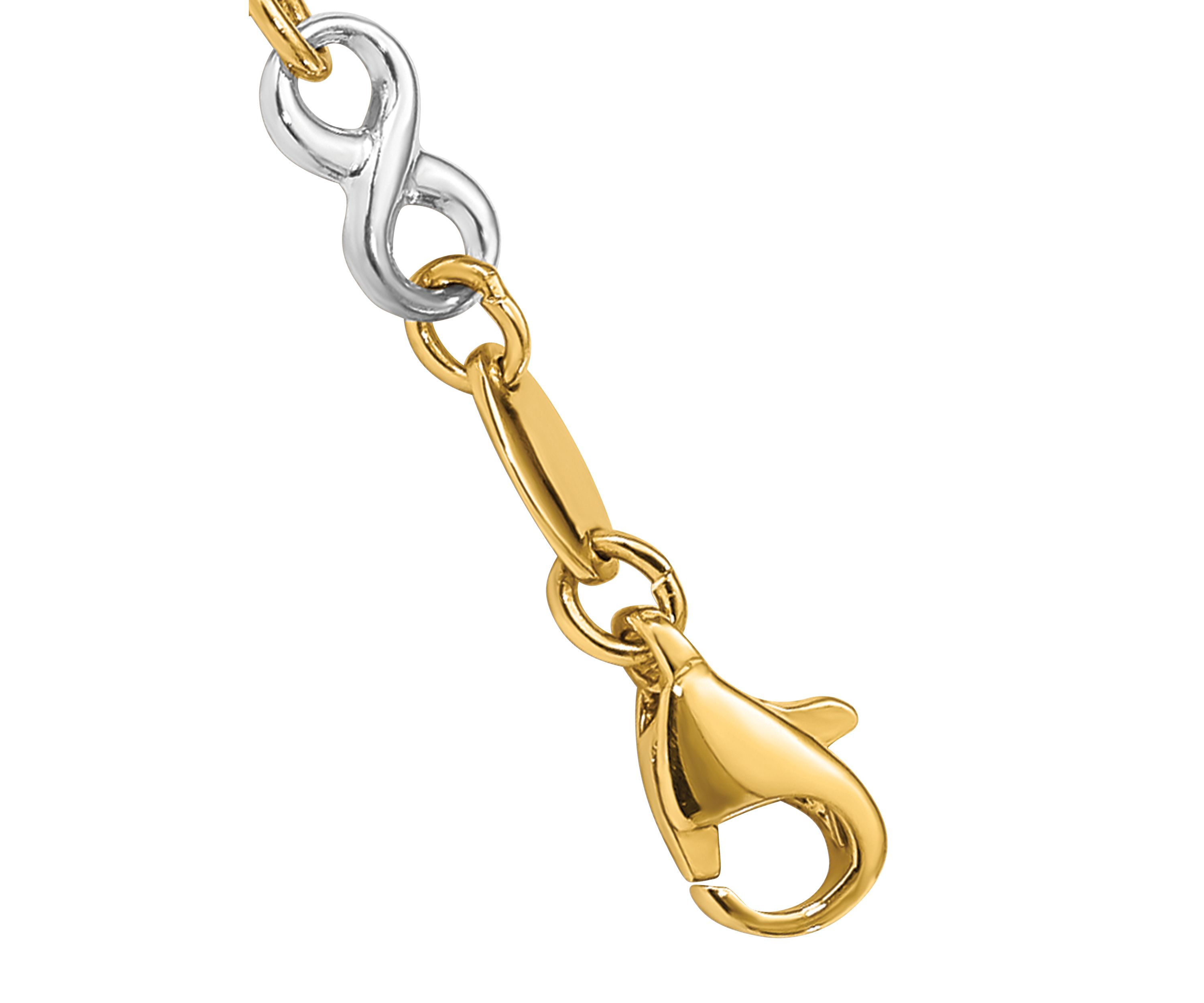 14K Two Tone Fancy Link 7.5 Inch Bracelet