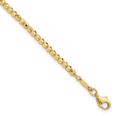 Belk & Co 14K Yellow Gold Polished and Diamond-cut Beaded Bracelet