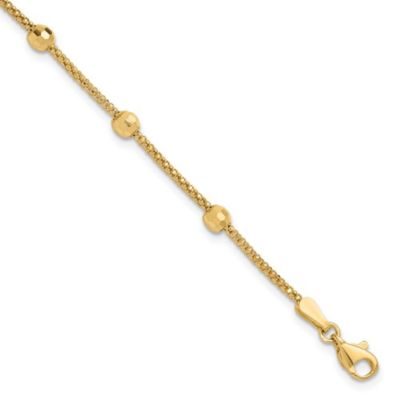 Belk & Co 14K Yellow Gold Polished and Diamond-cut Beads Bracelet