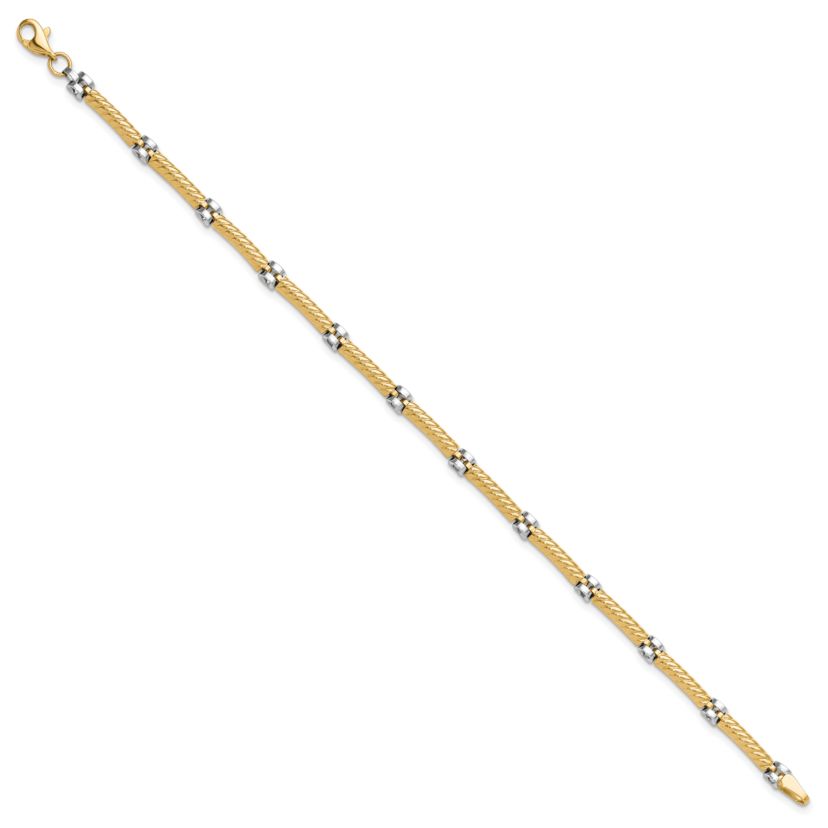 14K Two-tone Polished Fancy Link Bracelet