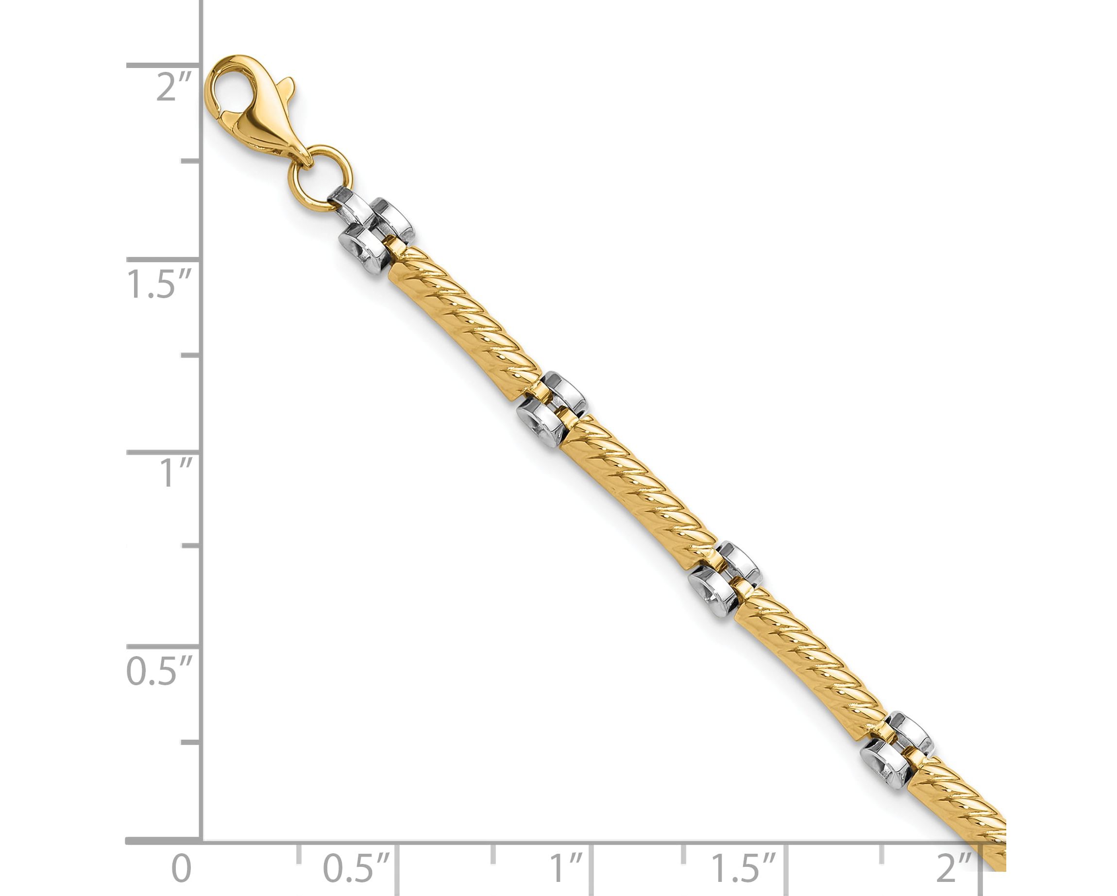 14K Two-tone Polished Fancy Link Bracelet