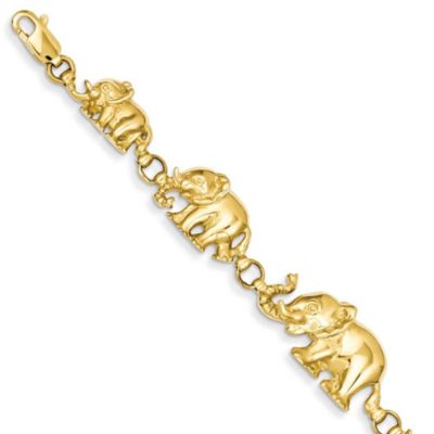 Belk & Co 14K Yellow Gold Graduated Elephant Bracelet
