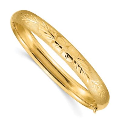 Belk & Co 14K Yellow Gold 5/16 Florentine Hinged Bangle Bracelet
