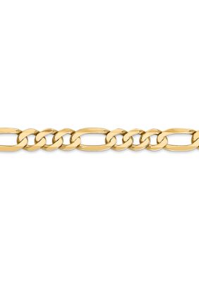 Belk & Co Men's 14K Yellow Gold 7 mm Flat Figaro Chain Bracelet