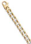 Mens 14K Two-tone Gold 7.5 Millimeter Hand-Polished Fancy Link Bracelet