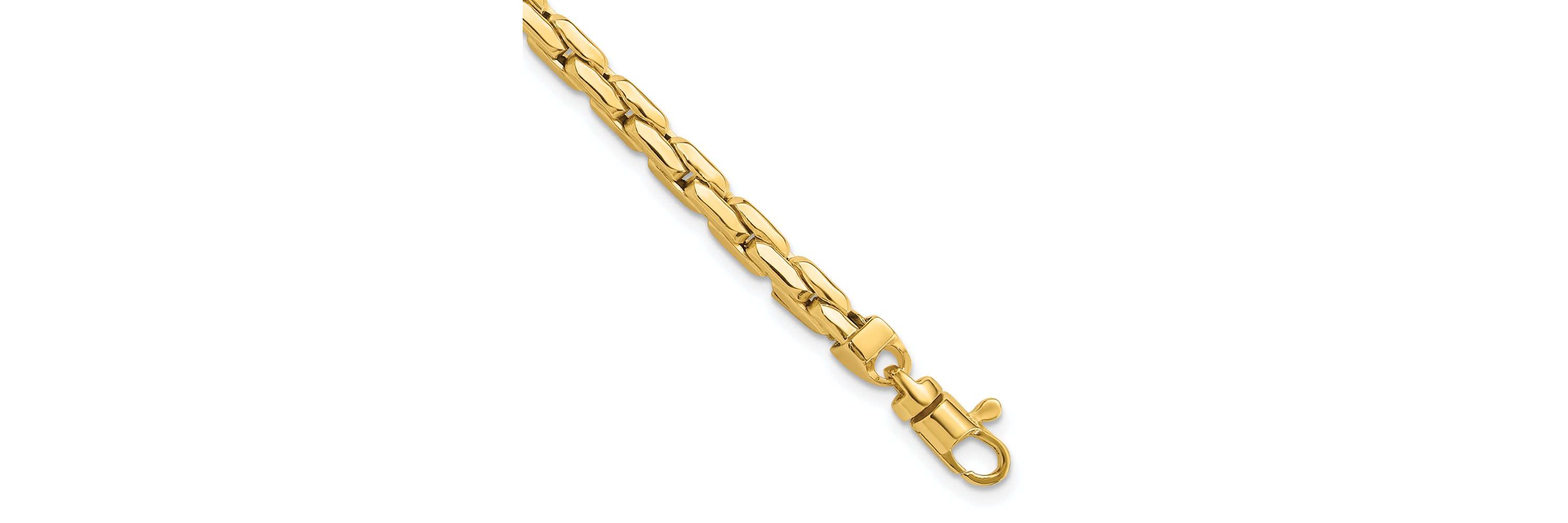 14K Yellow Gold Polished 4.5mm Fancy Link Bracelet
