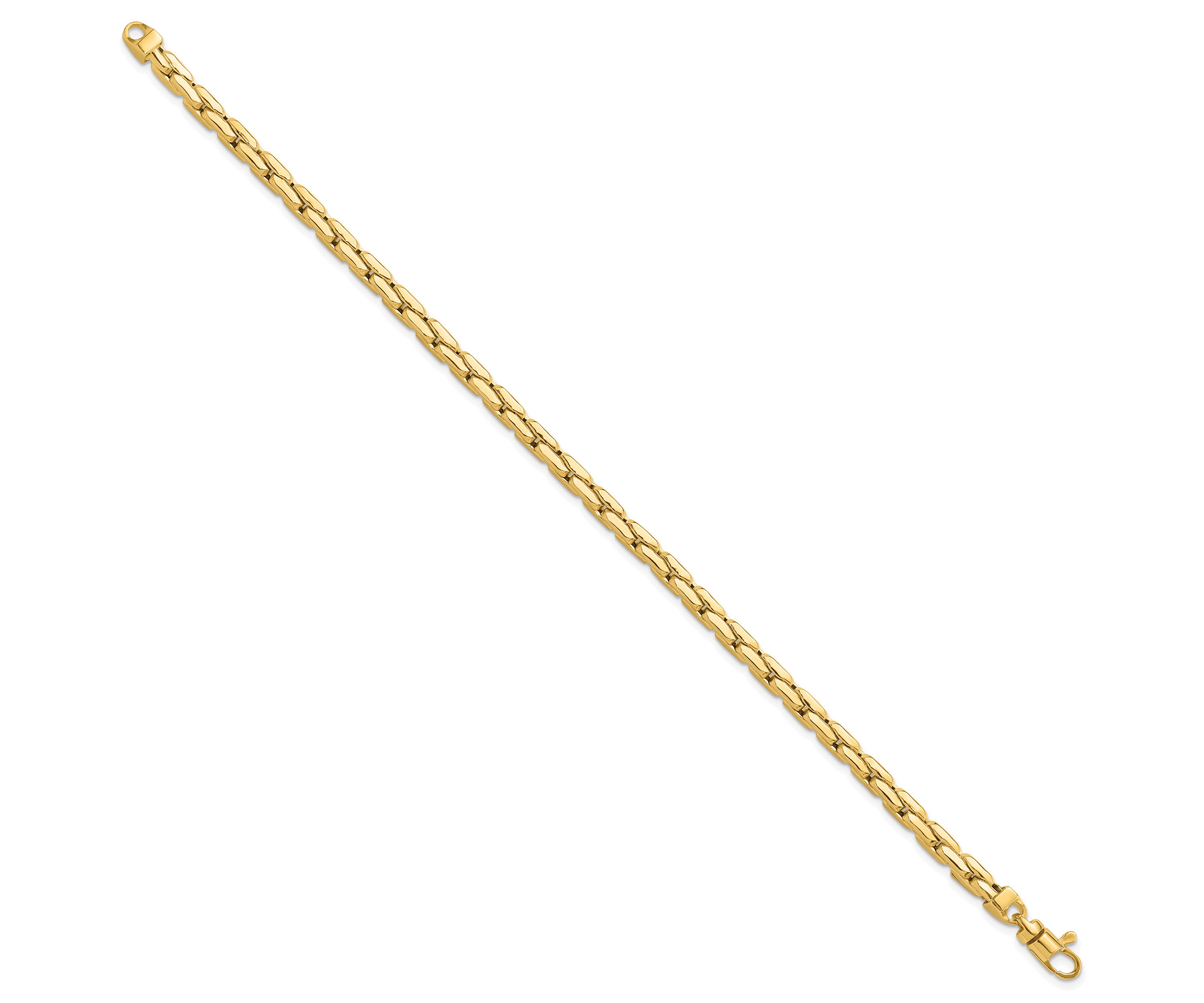 14K Yellow Gold Polished 4.5mm Fancy Link Bracelet