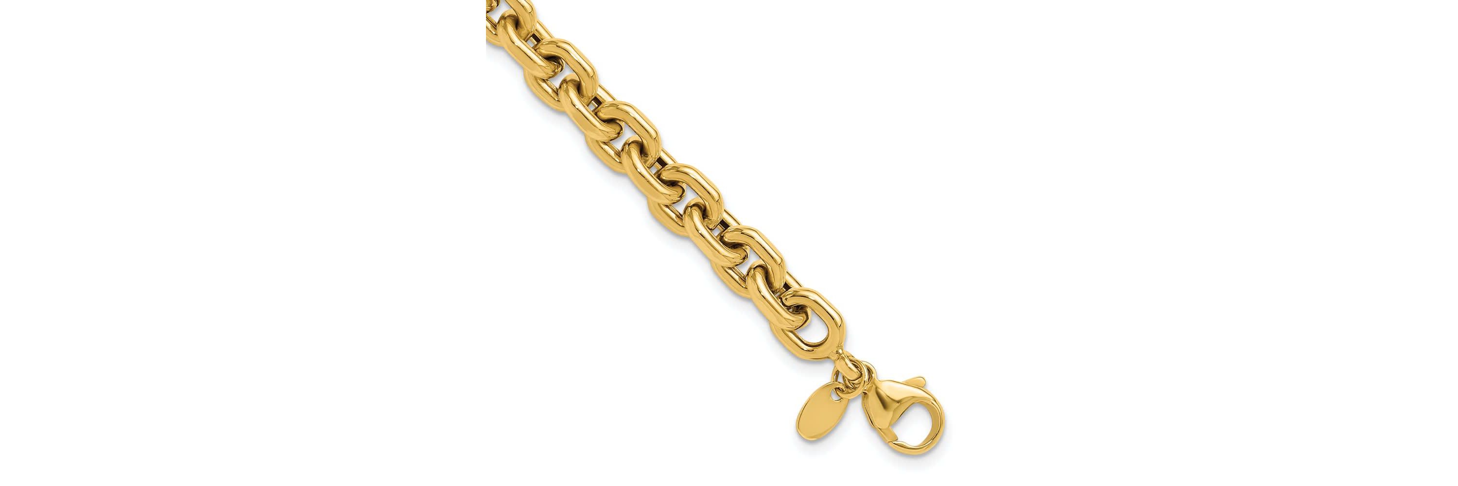 14K Yellow Gold Polished Fancy Link Bracelet