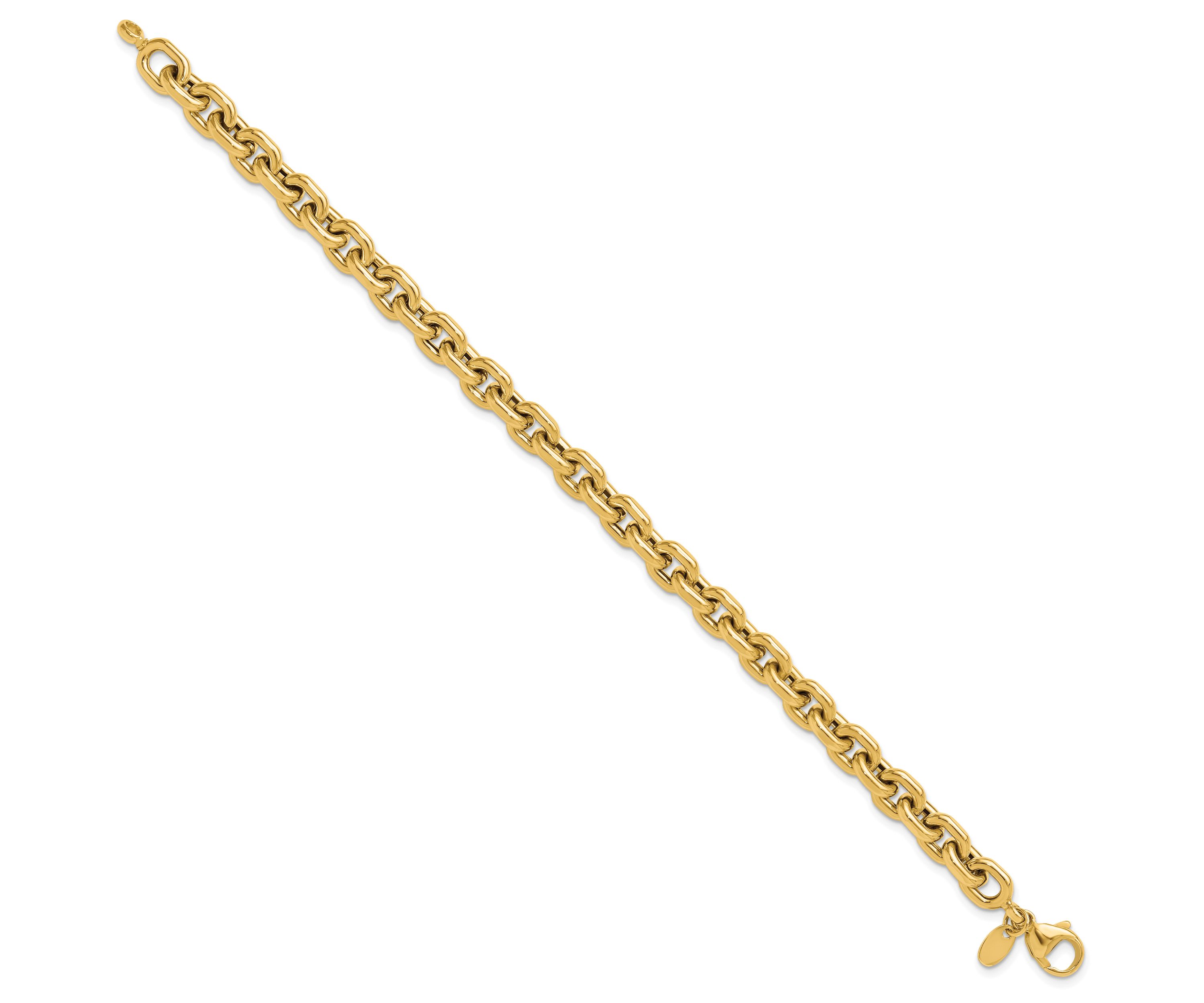 14K Yellow Gold Polished Fancy Link Bracelet